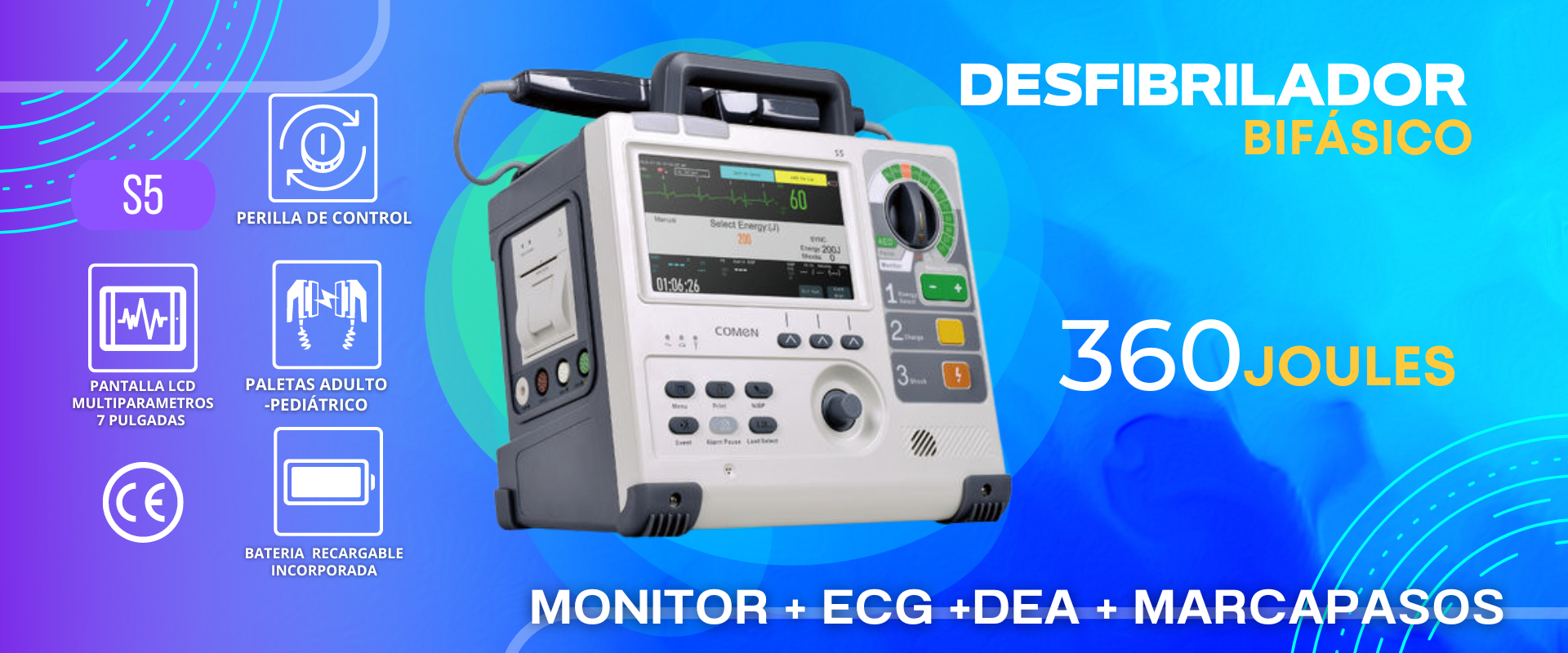 Desfibrilador monitor multifásico - Dea Desfibrilador