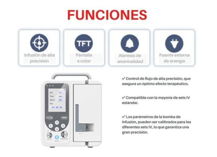 Bomba de infusión volumetrica - Bomba volumetrica - Bomba portable - Bomba de infusion portasueros