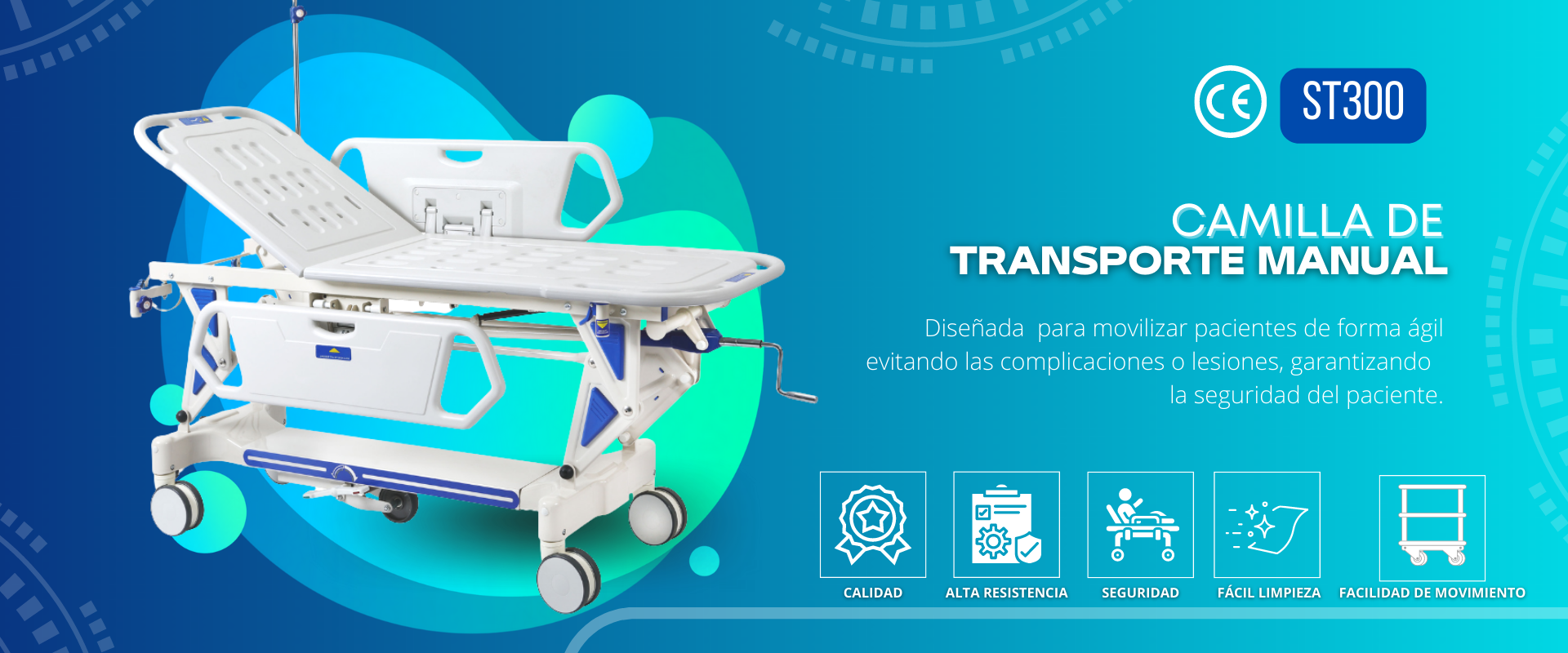 Camilla de Transporte Manual, sirve como camilla de atención en emergencia