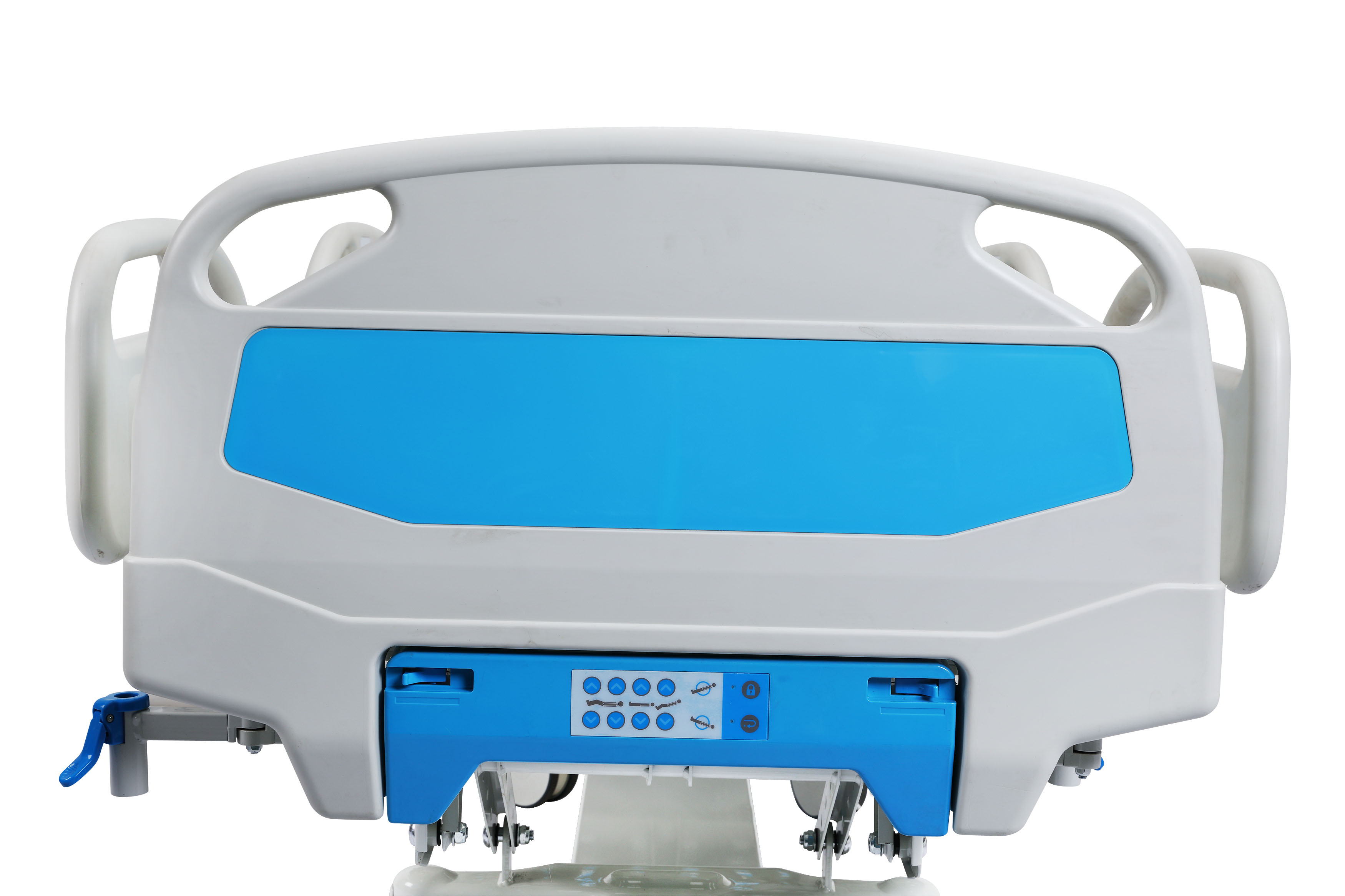 Cama Hospitalaria Eléctrica con panel táctil ubicado al pie de la cama para personal médico con bloqueo de funciones