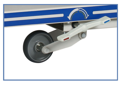 Camilla de transporte manual con una quinta rueda