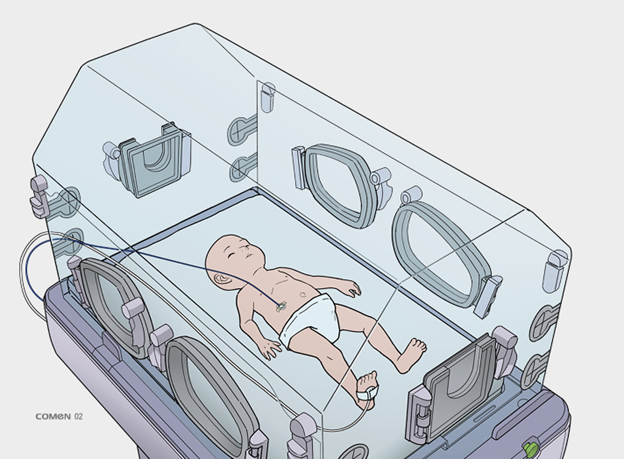 Incubadora de bebes - Cuna radiante de transporte - Incubadora
